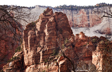 Red Rocks White Zion Canyon National Park Utah