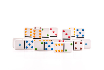 Domino Pieces with Colored Ball Markings