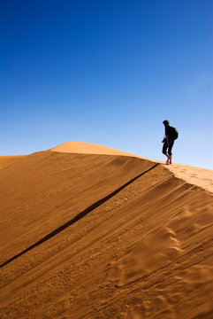 hiker on the desert