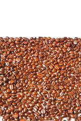 Many brown coffee beans for background