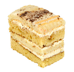 Isolated piece of  fruit cake