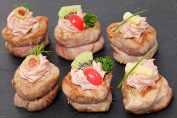 Schweinefiletmedaillon mit Leberwurstcreme