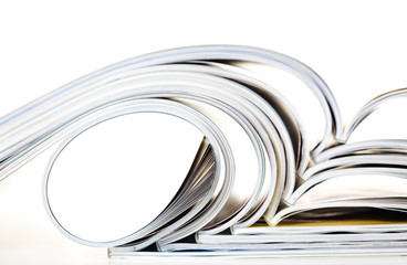 Old magazines with bending pages