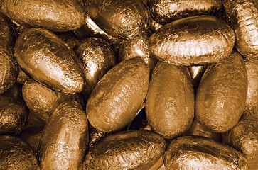 shiny golden easter eggs