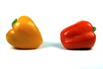 Red and Yellow Peppers Apart