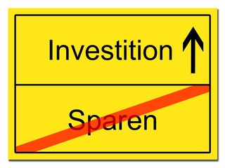 Sparen Investition Schild