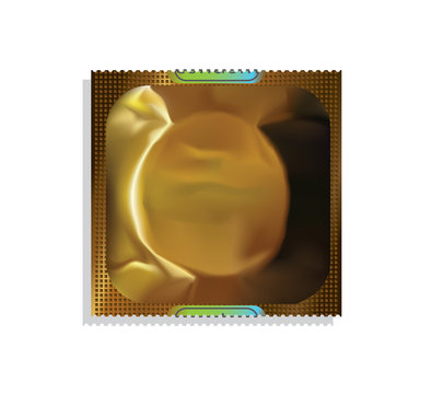 Gold condom packet.