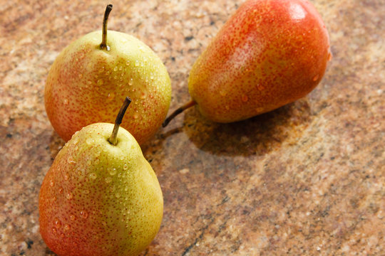Three Ripe Forelle Pears