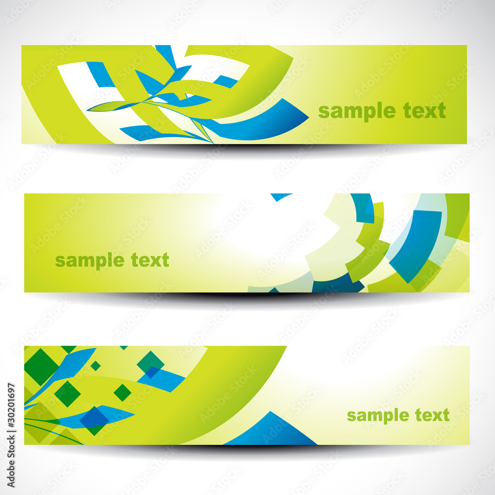 Wall mural abstract header set