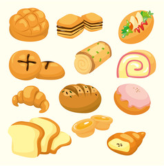 Fototapeta na wymiar cartoon bread icon