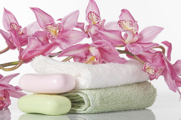 Spa concept still life with orchid