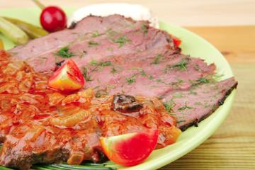 corned beef on plate