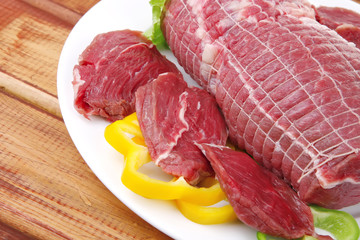 raw uncooked meat on table