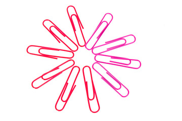 paper clips on  white background