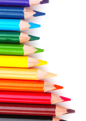 Color pencils isolated on white background