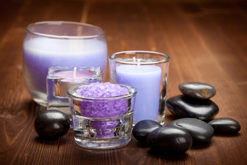 Fototapeta na wymiar Bath salt for aromatherapy