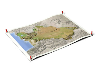 Turkmenistan on unfolded map sheet.