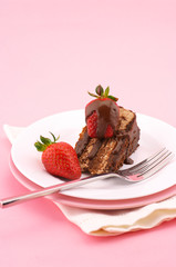 Slice of chocolate cake