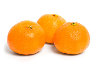 Fresh tangerines isolated on white