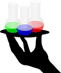 rgb flasks in human hand