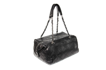 Fototapeta premium Black leather handbag