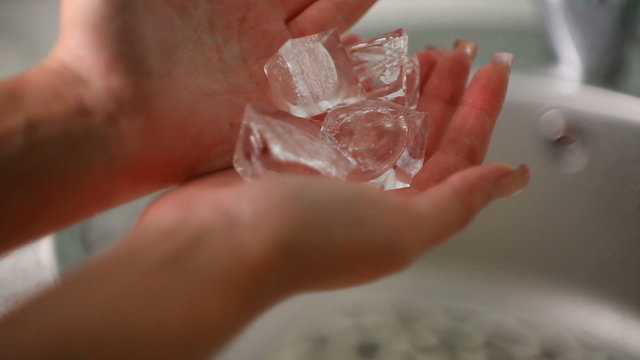 ice cubes in your hands
