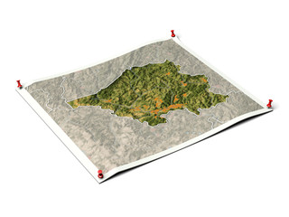 Saarland on unfolded map sheet.