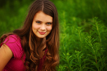 Fototapeta premium woman in grass