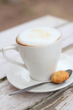Cappuccino in White Cup