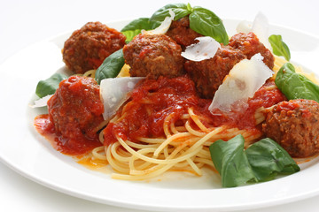pasta with meatballs and  tomato sauce