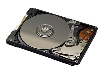 Opened hard disk drive