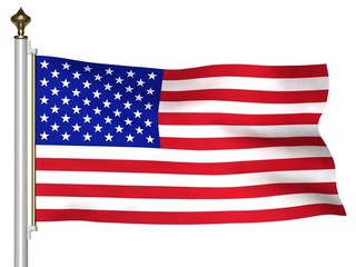 U.S. flag on the flagpole