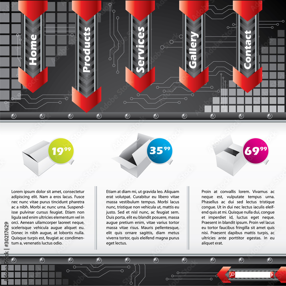 Canvas Prints cool website template design with technology elements