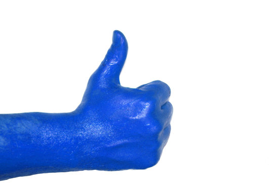 thumb up blue