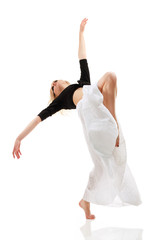 teen girl dancer isolated on white