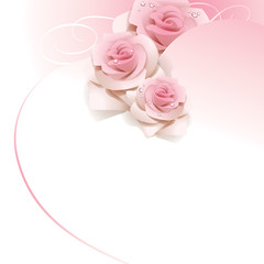 Wedding background with pink roses. - 30220229