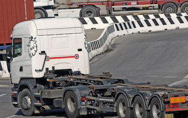 white truck on the road