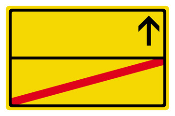 Vorlage eines Ortsausgangsschildes