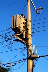 light pole distribution transformer messy wires