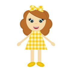 nice girl in checked dress