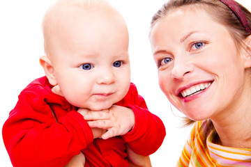 Happy mother and baby