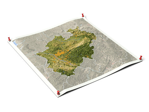 Northrhine-Westfalia on unfolded map sheet.