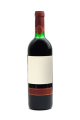 Wine bottle with blank label