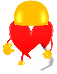 red heart - safety helmet