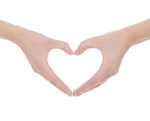 Fototapeta premium Hand make a heart