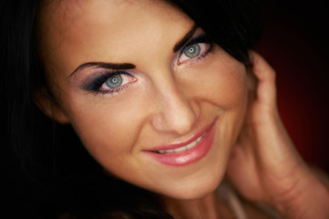 Obraz premium Closeup portrait of beautiful young woman