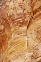 Detail of a wall at the Siq in Petra