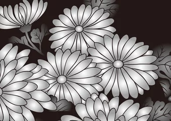 Photo sur Aluminium Fleurs noir et blanc Motif graphique