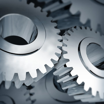 gears turning background isolated on white