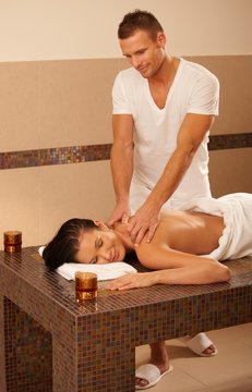 Masseur and client